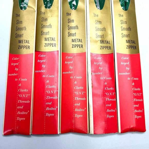Vintage 36" Neck Opening Metal Zippers Coats and Clark Lot of 5 NOSIP - Picture 3 of 4
